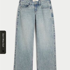 Hollister Light Blue Low-Rise Baggy Jeans